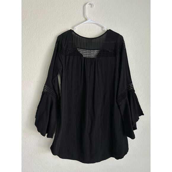 L*Space Bloomfield Swim Cover Up Tunic Cotton Dress Black Size Large Beach Pool - Picture 9 of 15